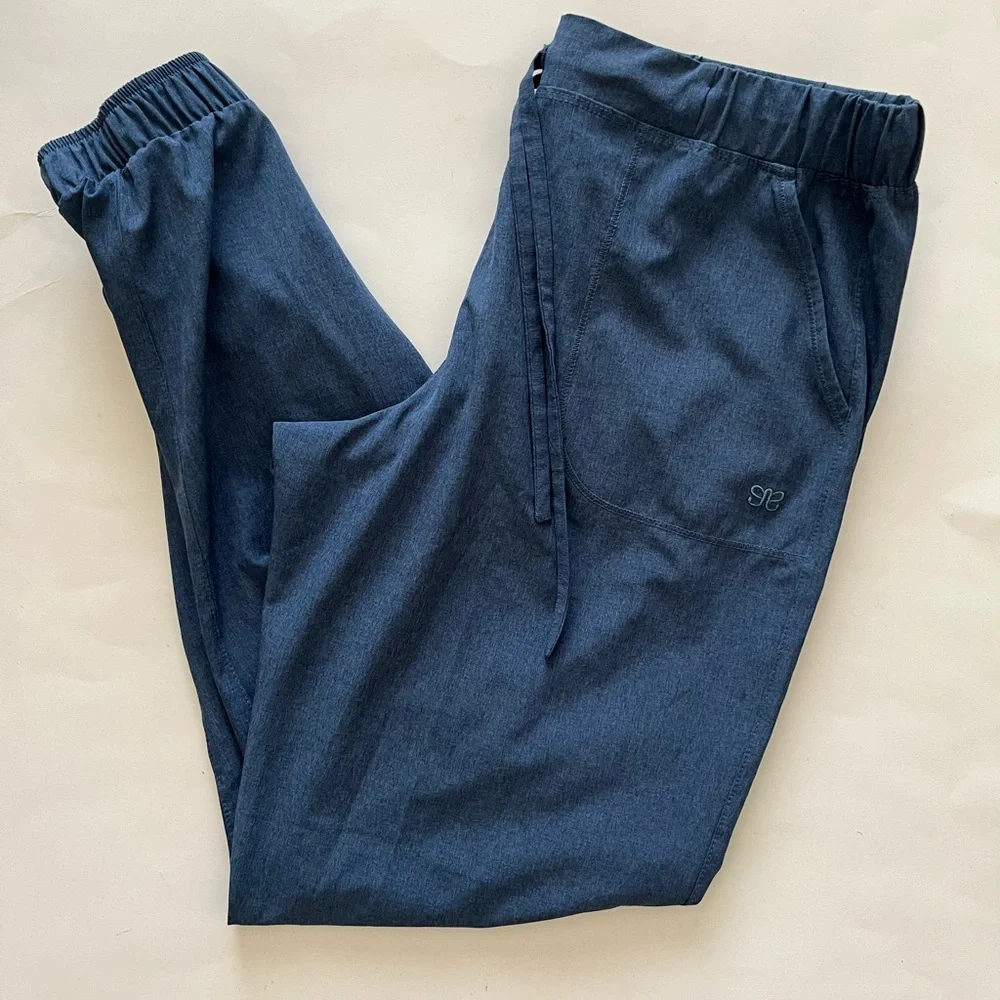 Albion fit Jetsetter Zip Ankle Joggers Dark chambray blue small - Picture 3 of 10